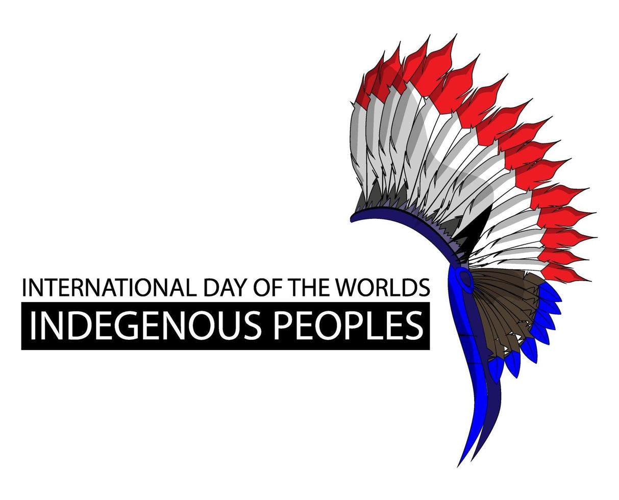 dia internacional de los pueblos indigenos del mundo vector