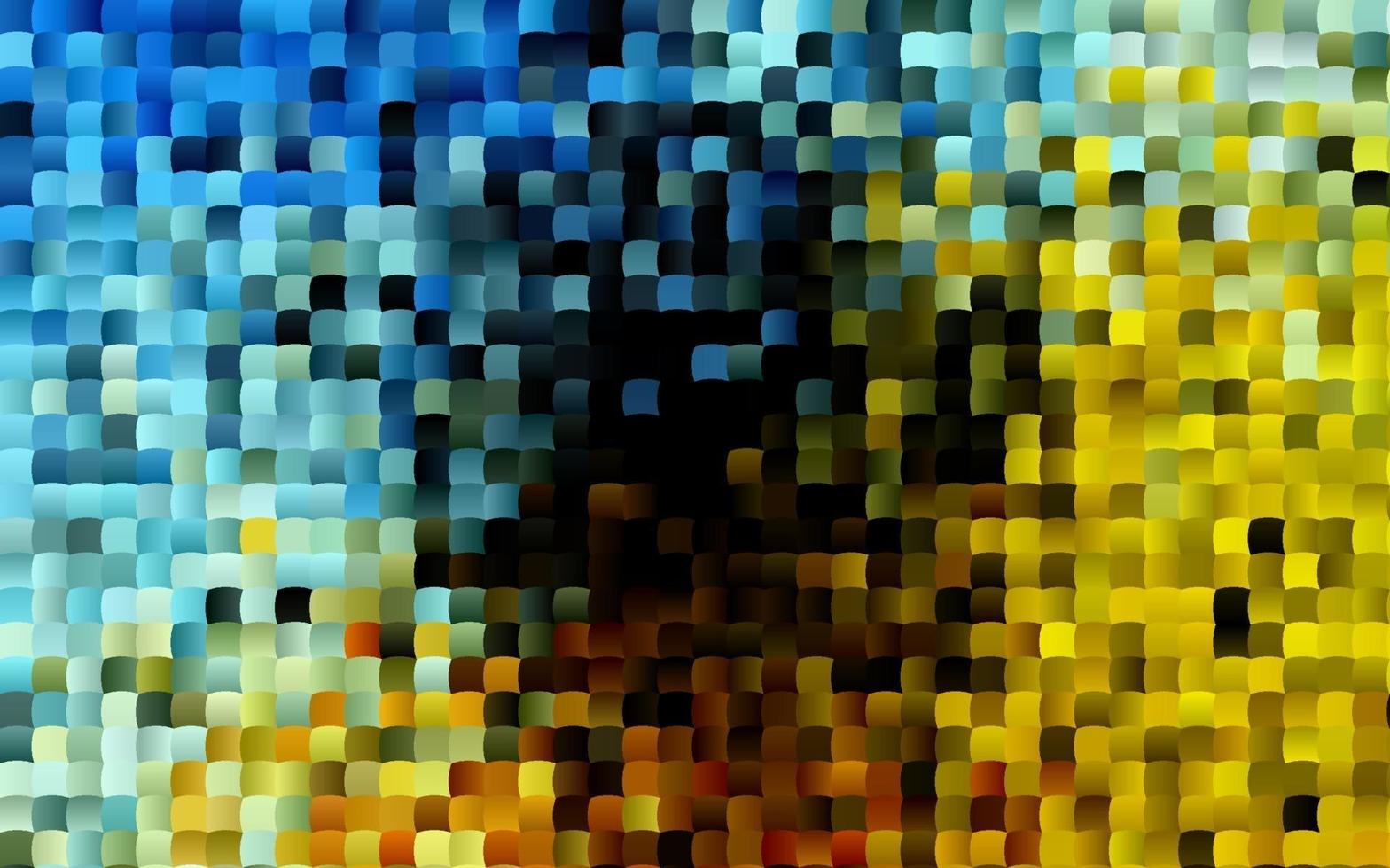 patrón de vector azul oscuro, amarillo en estilo cuadrado.