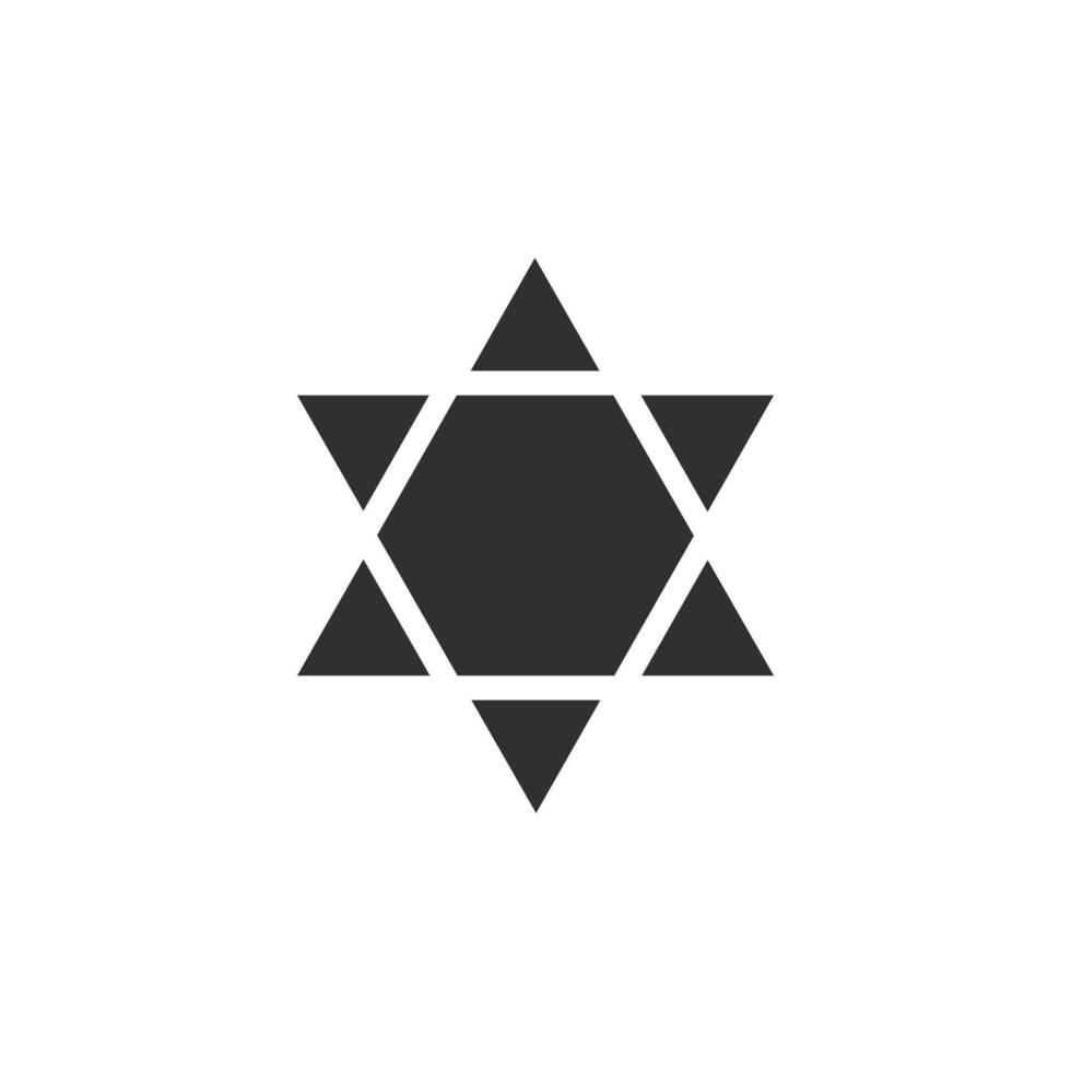 Star of david shape icon in black flat outline design vector