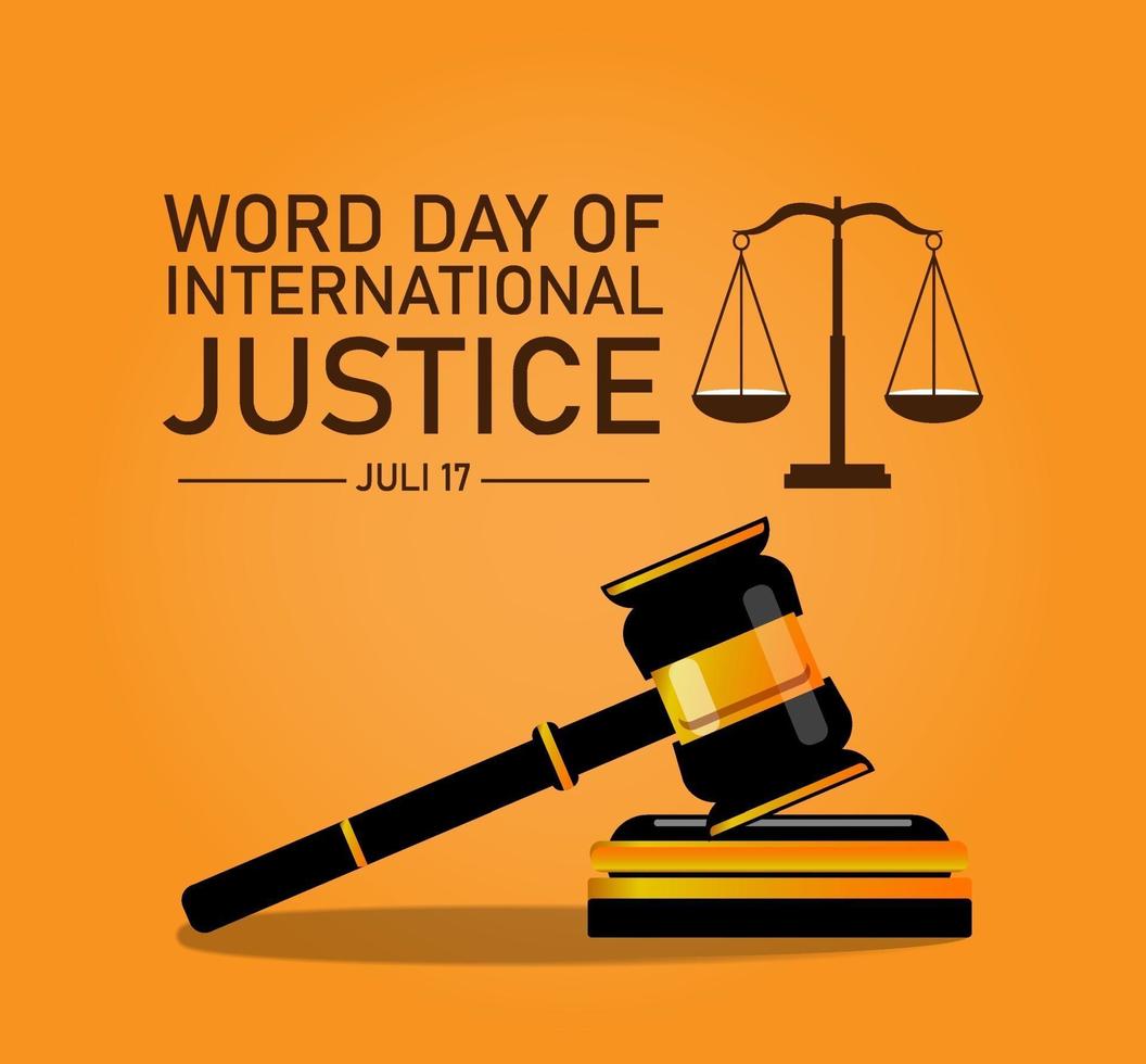 World day for international justice vector image, july 17