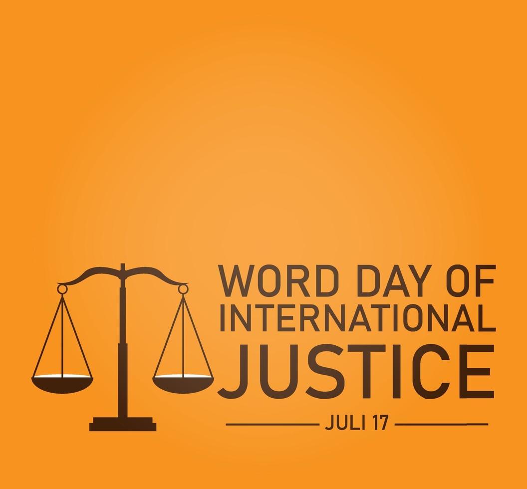 imagen vectorial del día mundial de la justicia internacional, 17 de julio vector