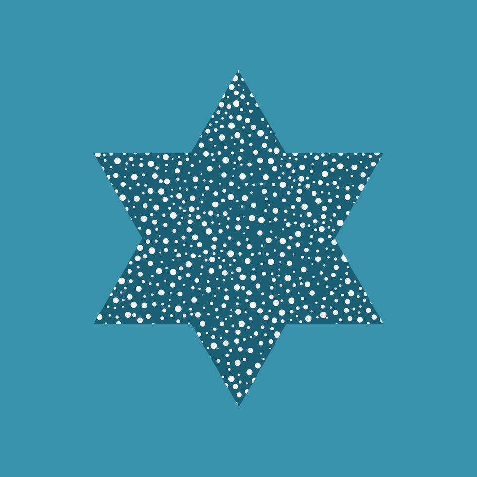 Israel Independence Day holiday flat design icon star of david shape with dots pattern vector