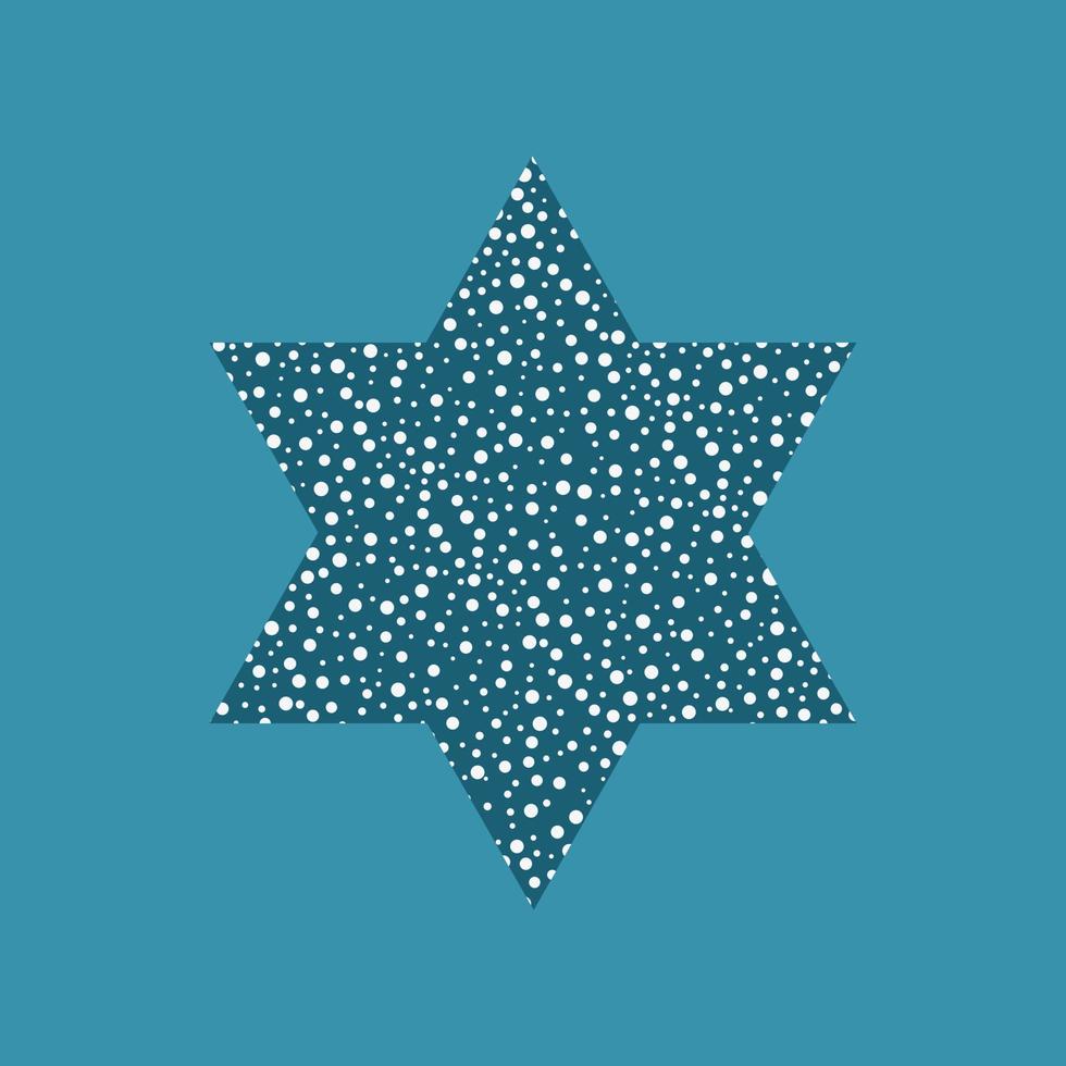 día de la independencia de israel vacaciones diseño plano icono estrella de david forma con patrón de puntos vector