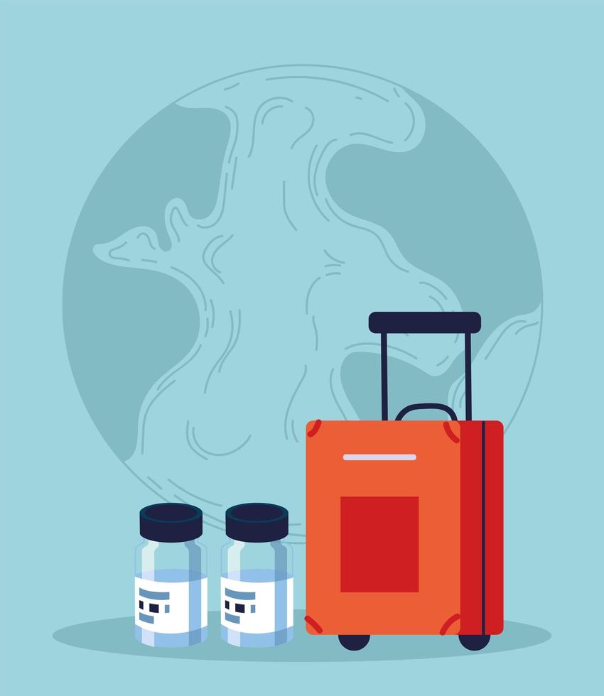 world travel and vaccination vector