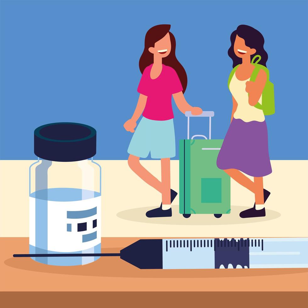 people and vaccine covid 19 vector
