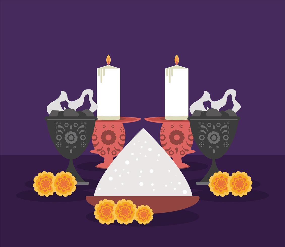 incense and candles vector