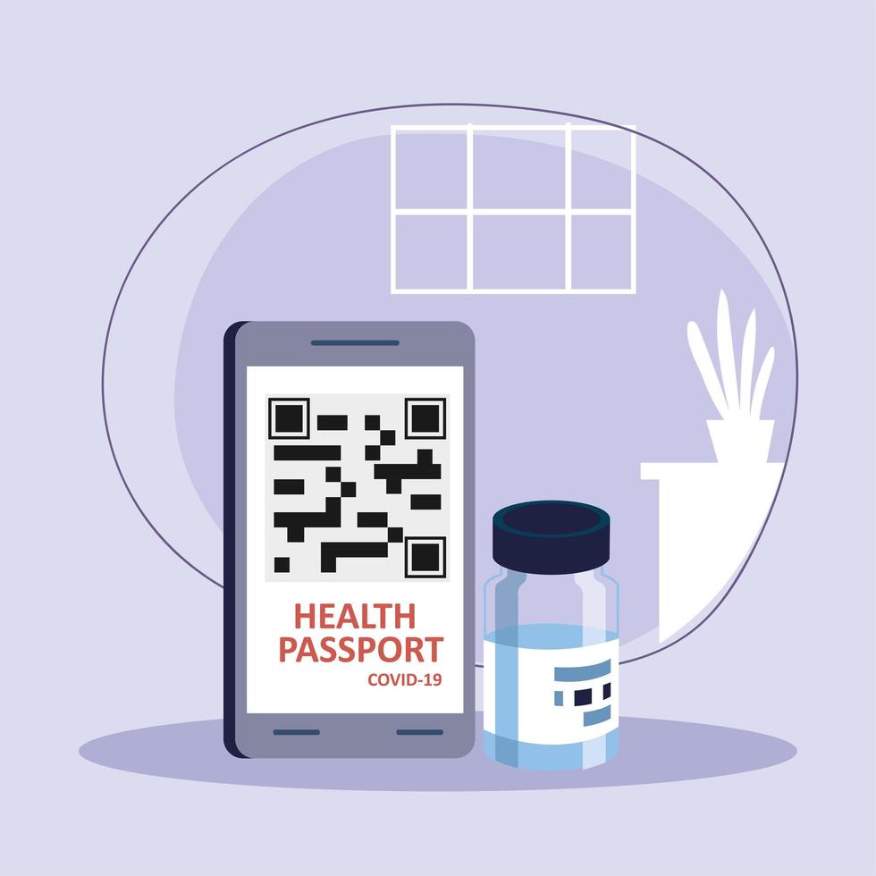 vaccination and health passport vector