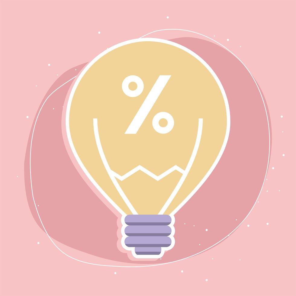 bulb with percent sign vector
