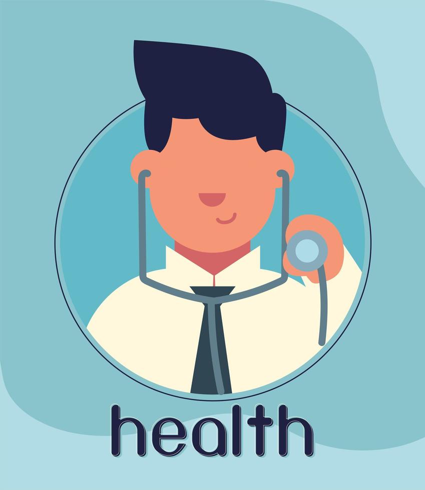 health doctor with stethoscope vector