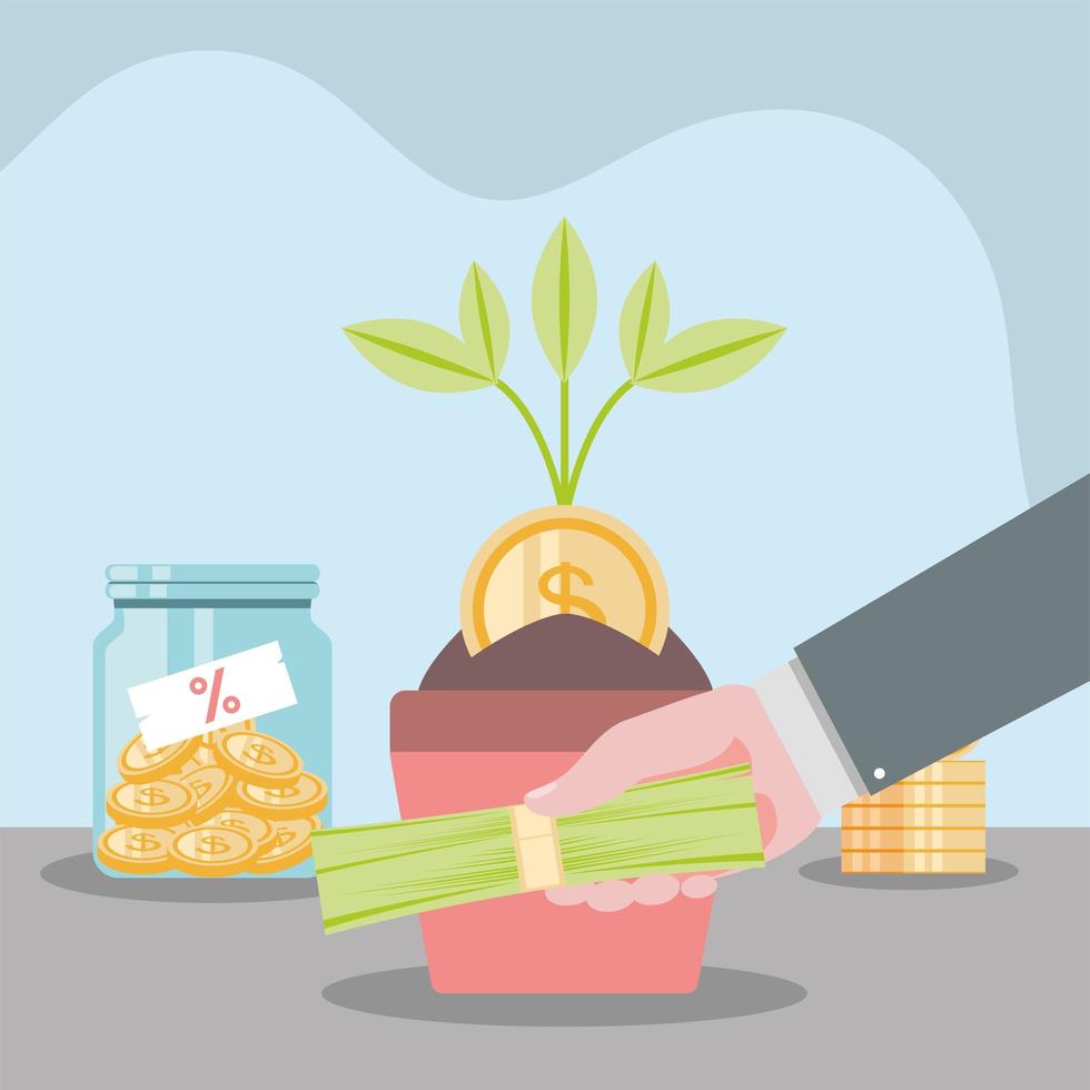 business success and economic vector