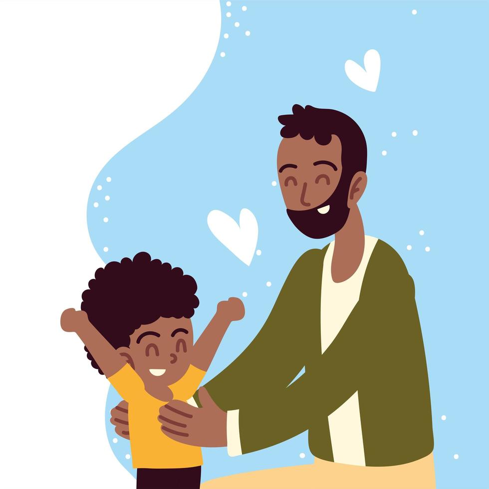father playing with son vector