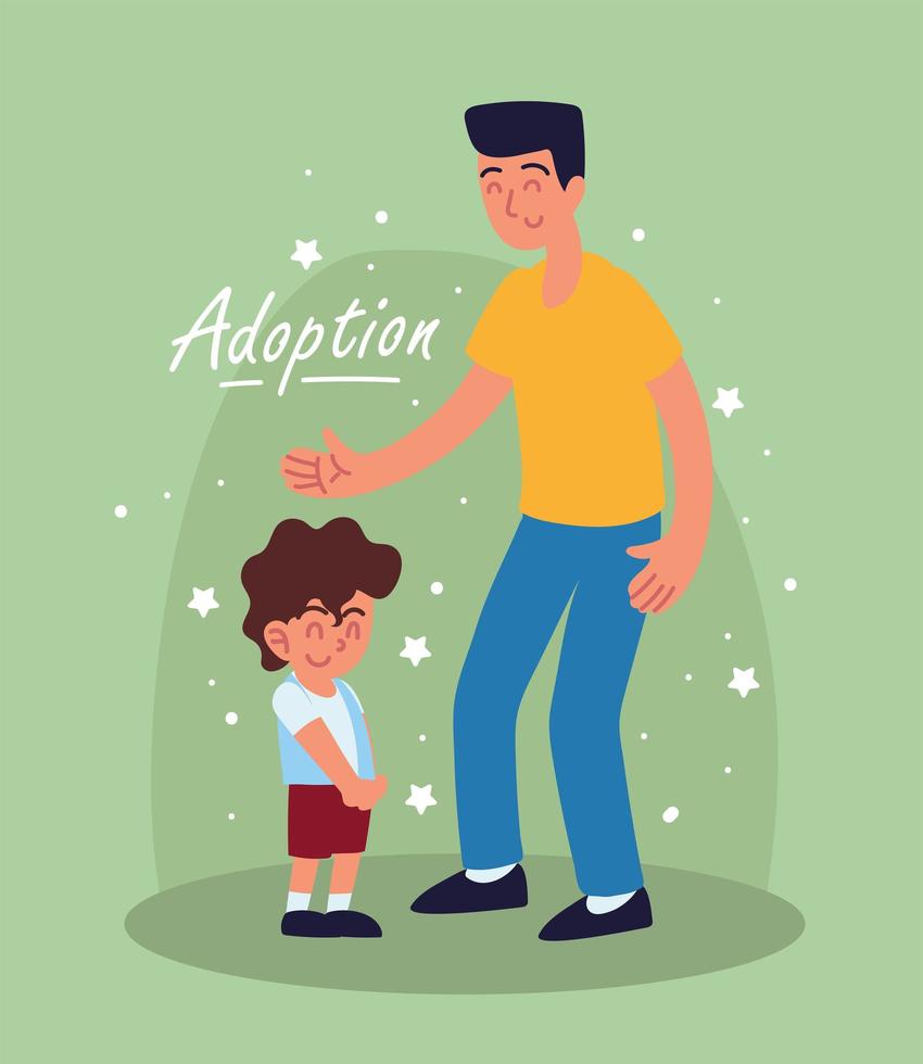 adoption dad and son vector