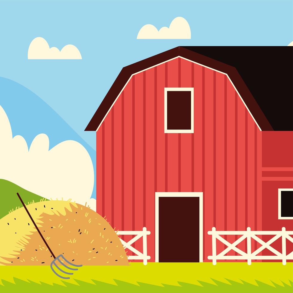 farm barn and hay vector