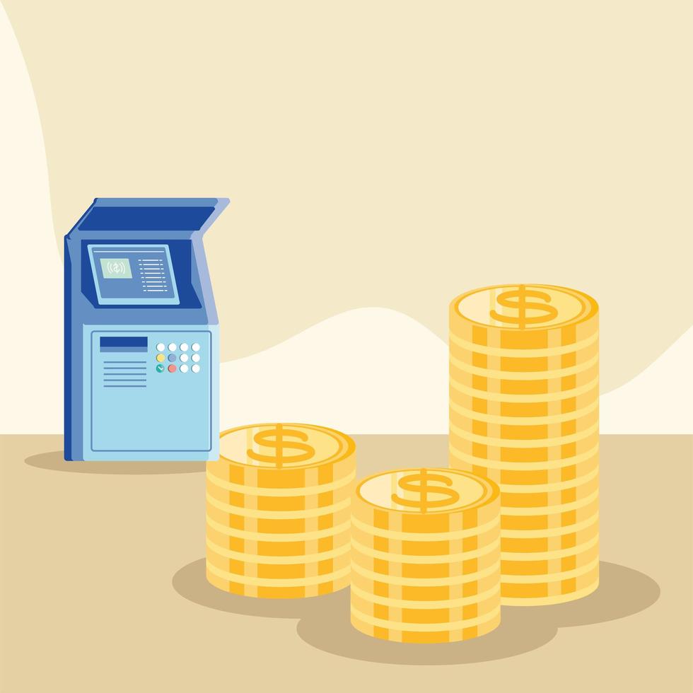 money and atm vector