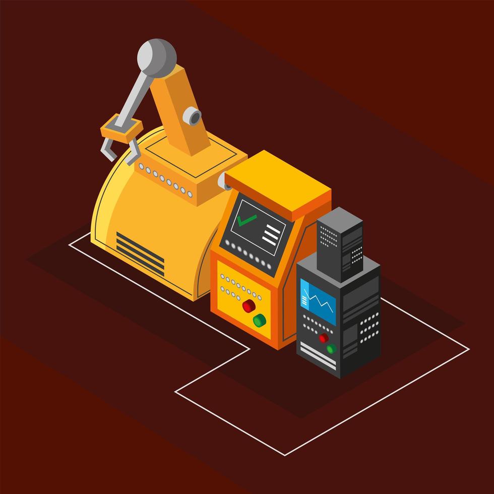 industry robotic arm vector