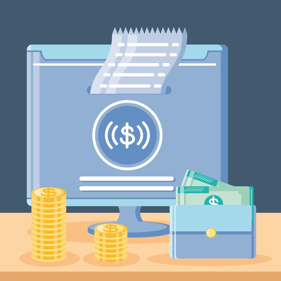 online payment transactions vector