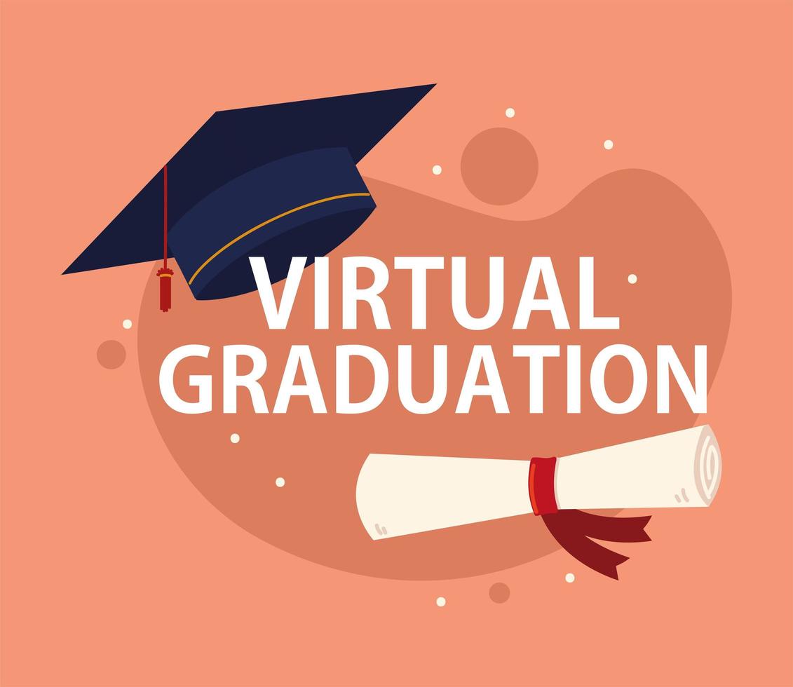 cartel de graduación virtual vector