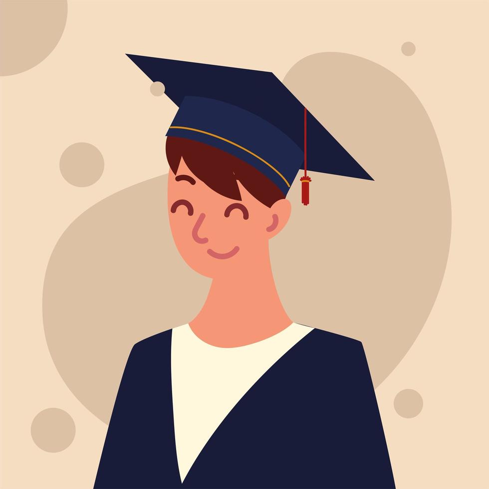 student graduate character vector