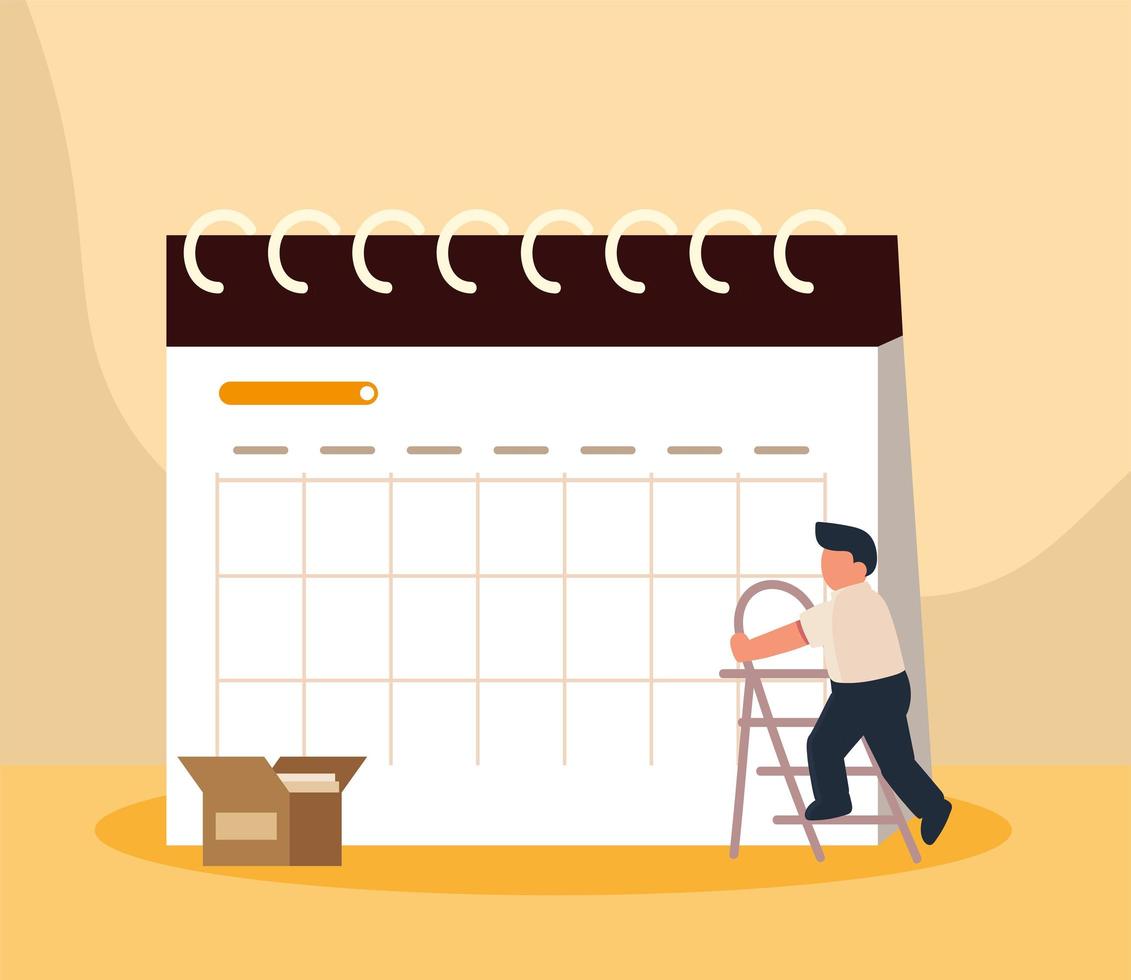 employee and calendar vector
