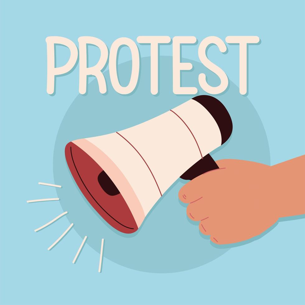 protest hand with speaker vector