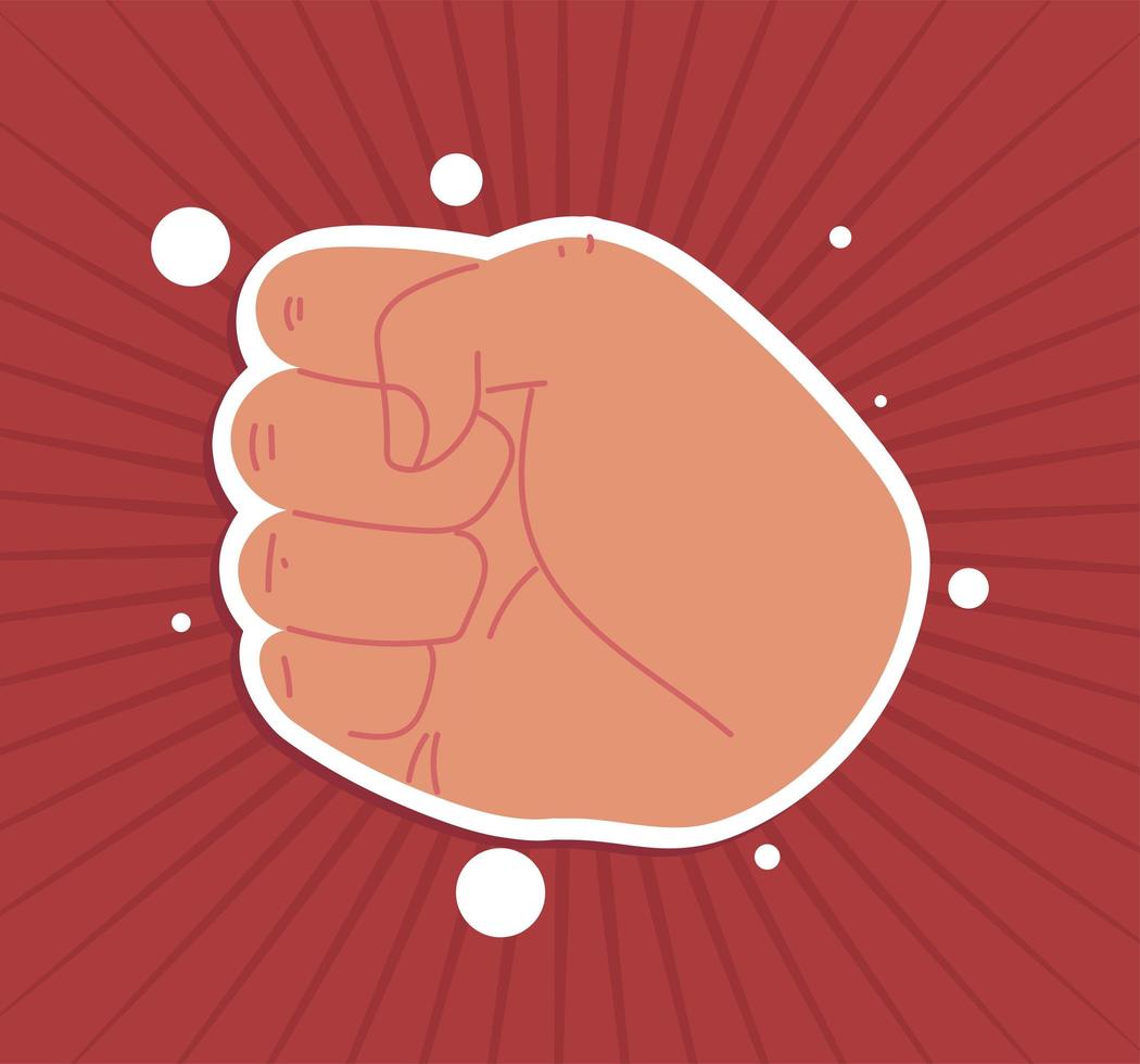 fist hand cartoon vector