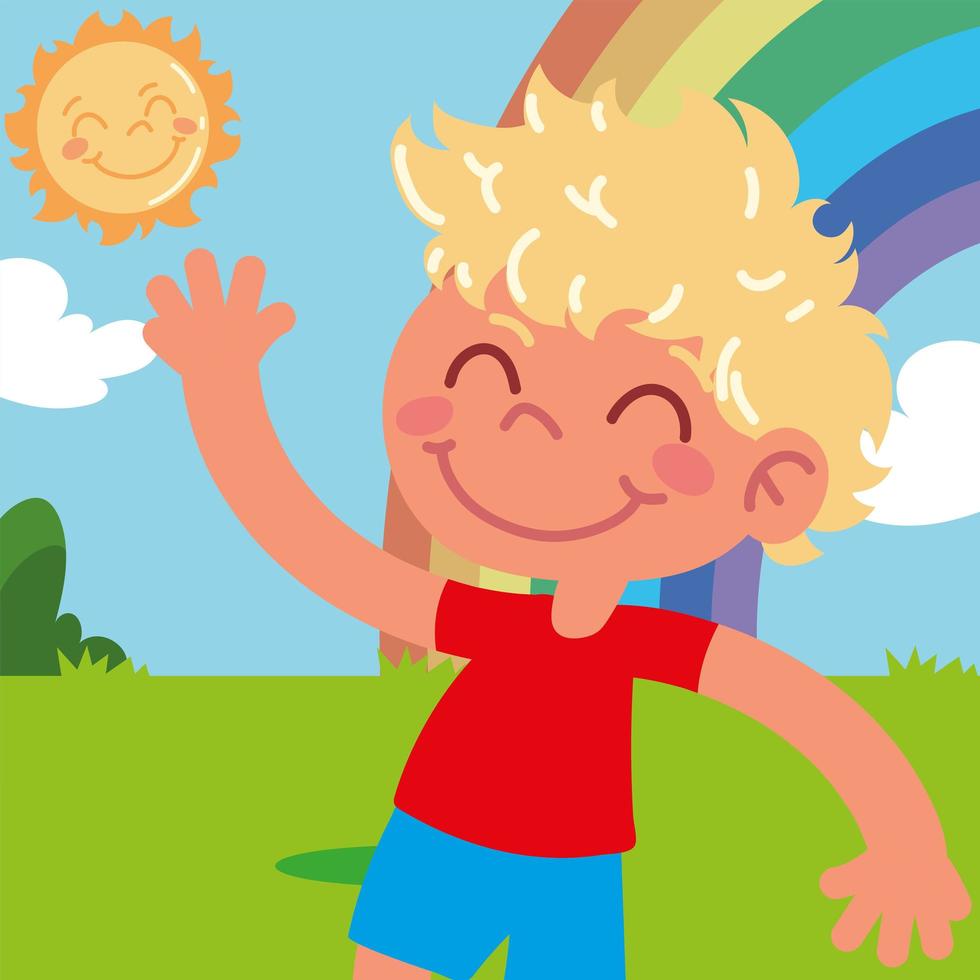cute blond boy vector