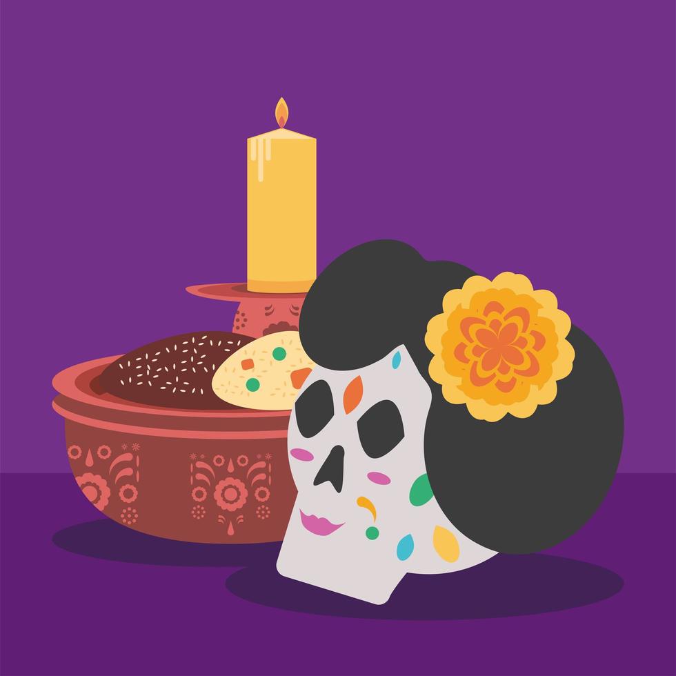 dia de los muertos catrina vector