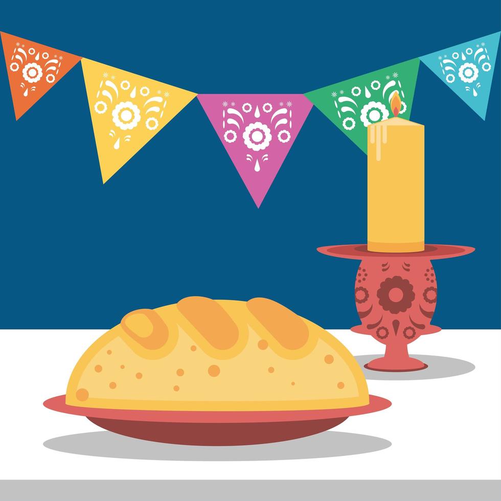 bread and candle vector