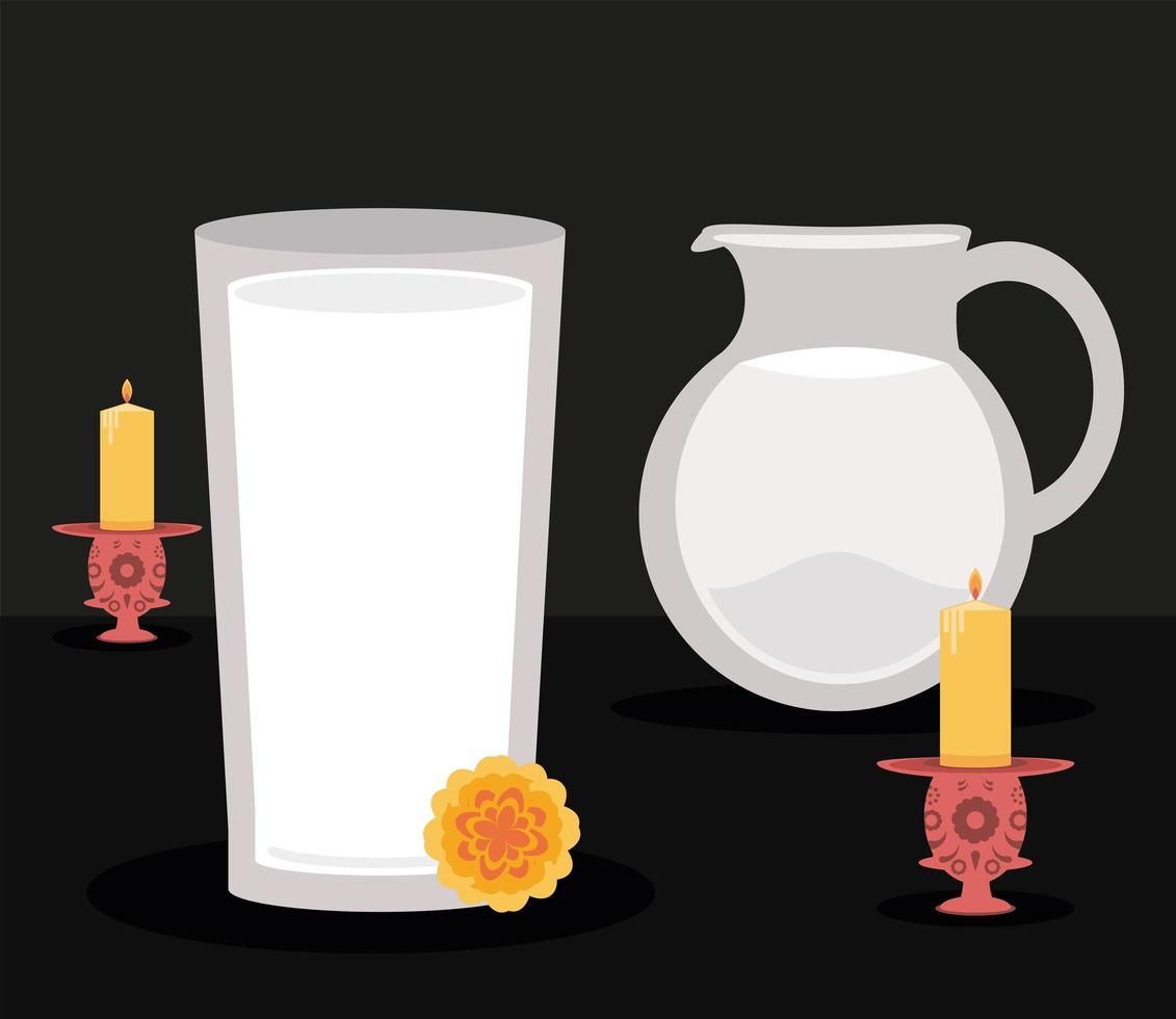 milk and flowers vector