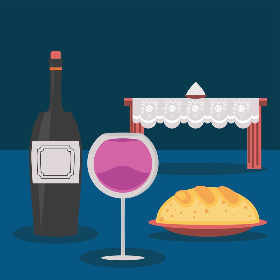 altar with salt and bread vector