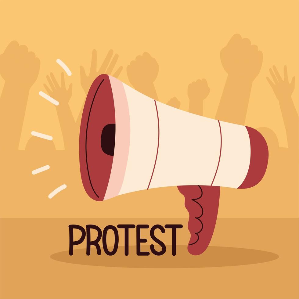 protest megaphone related vector