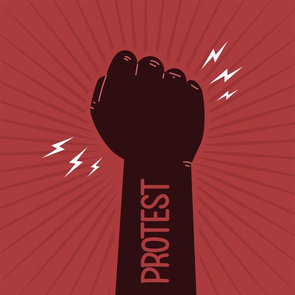 protest hand up vector