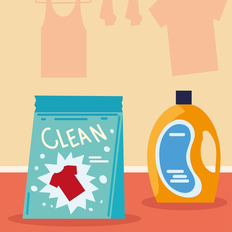 soap and laundry softener vector