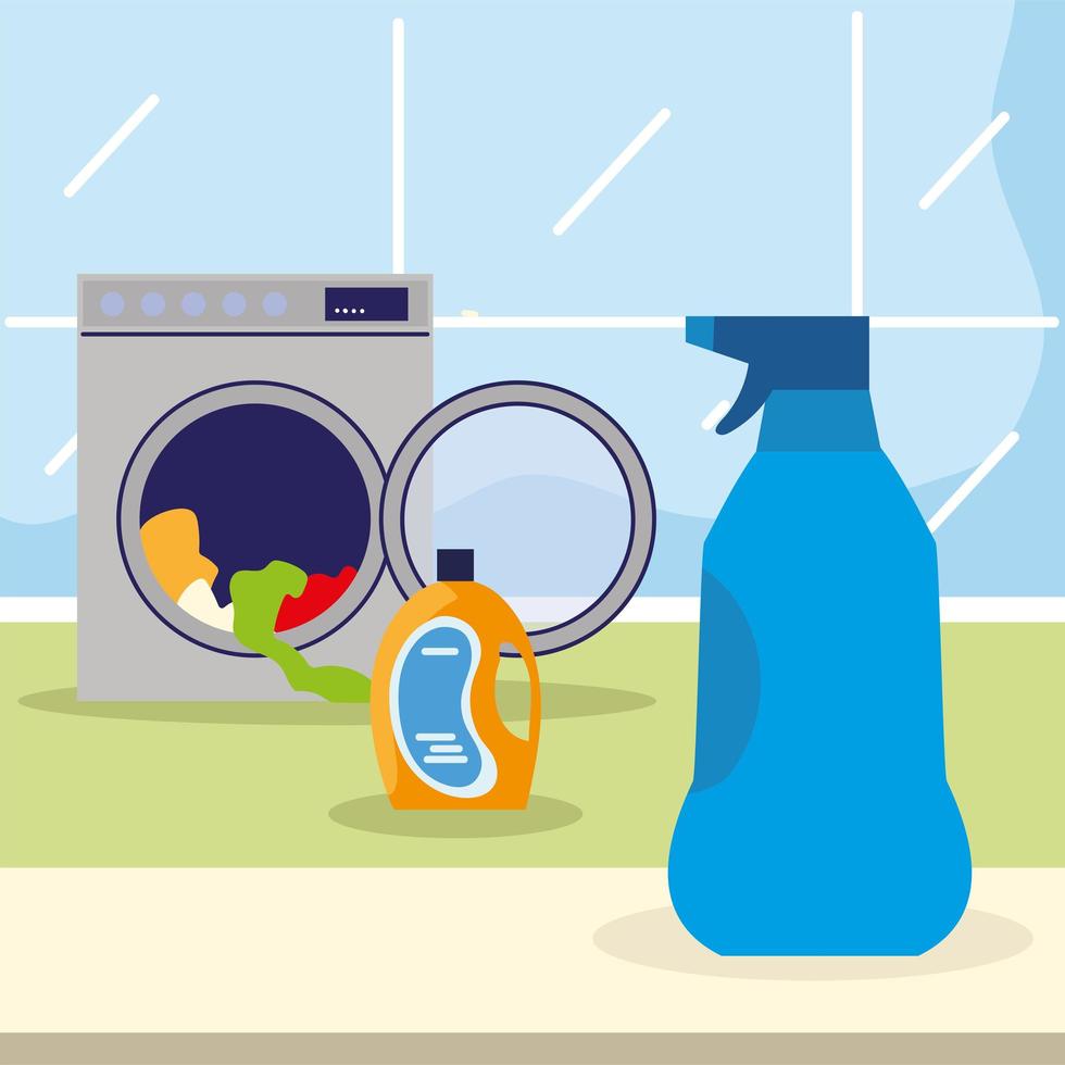 laundry machine and spray vector