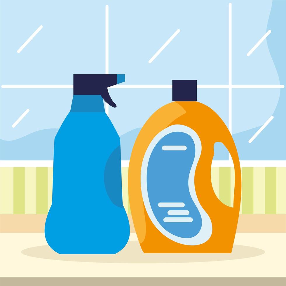 laundry soap and spray vector