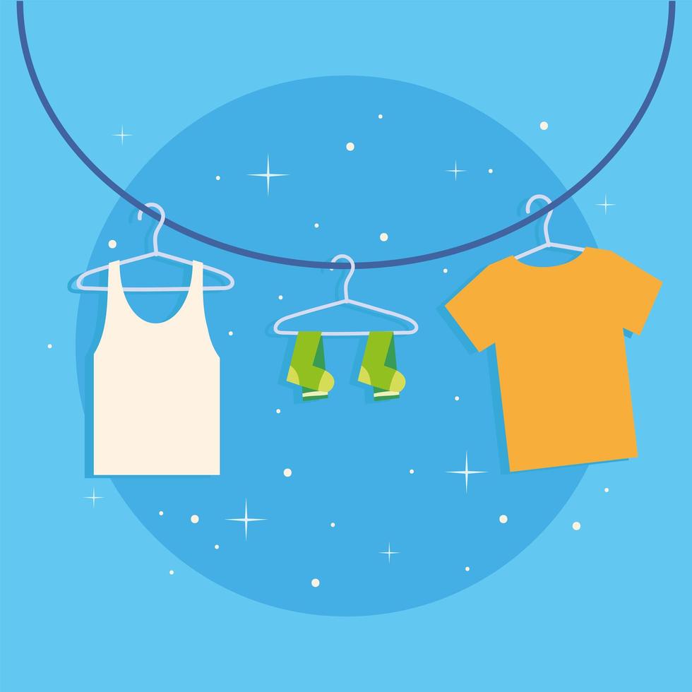 clothes in hanger vector