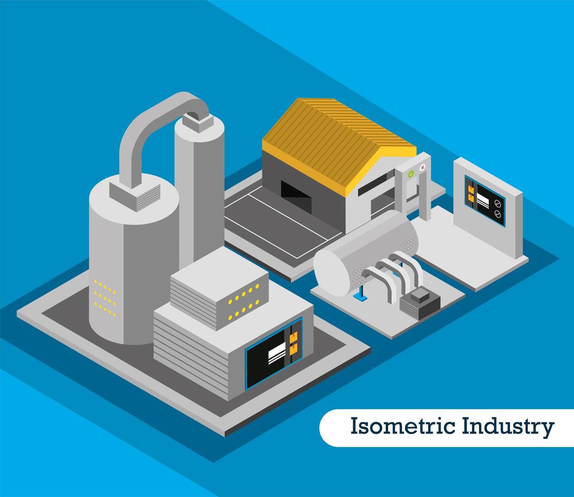 isometric industry factory vector