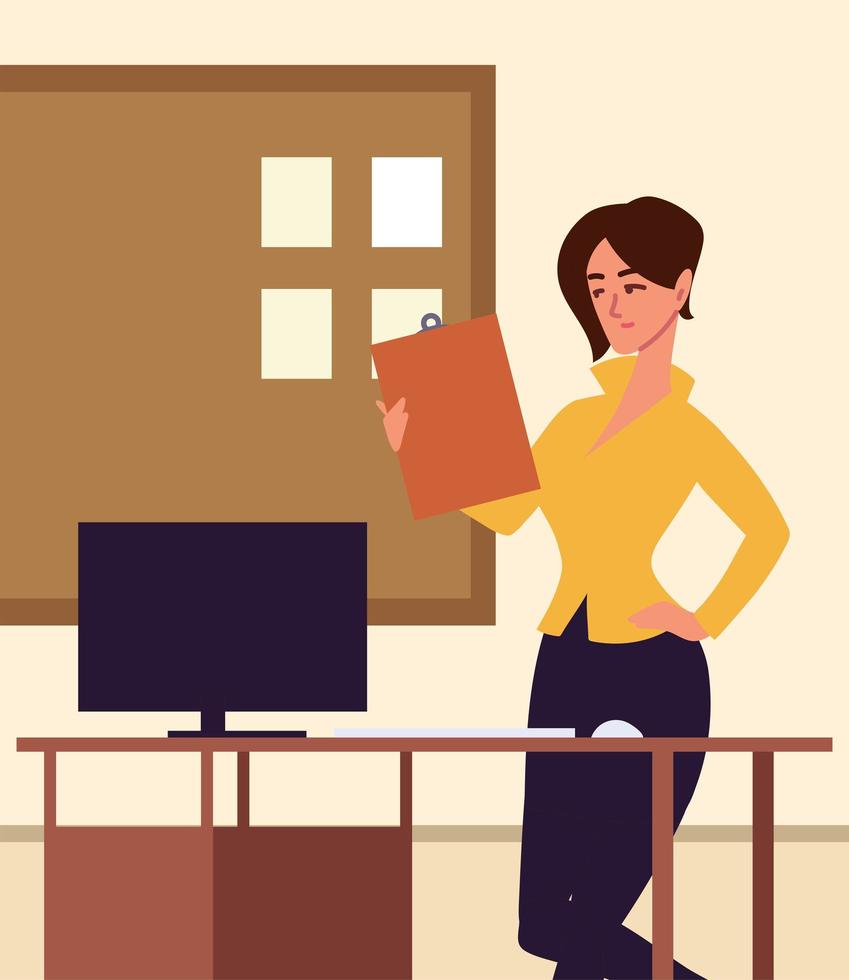 office female worker assistant vector