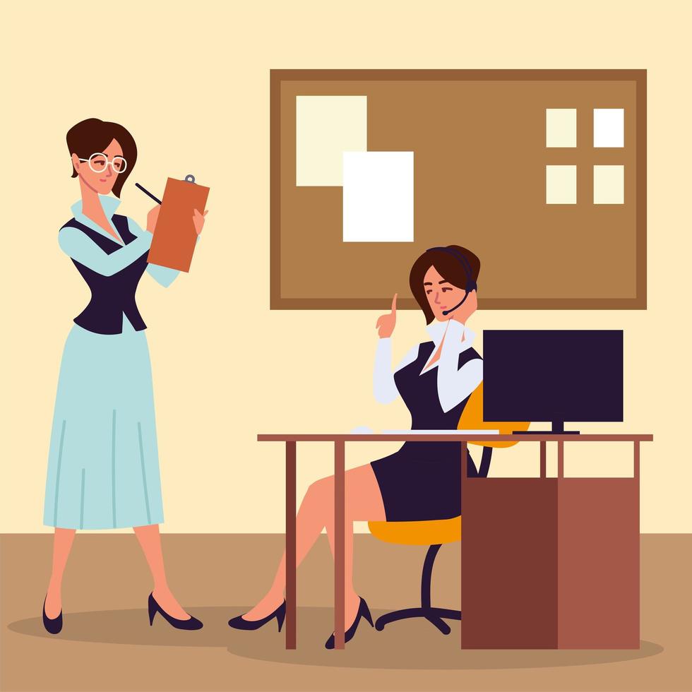 personal assistants taking notes vector