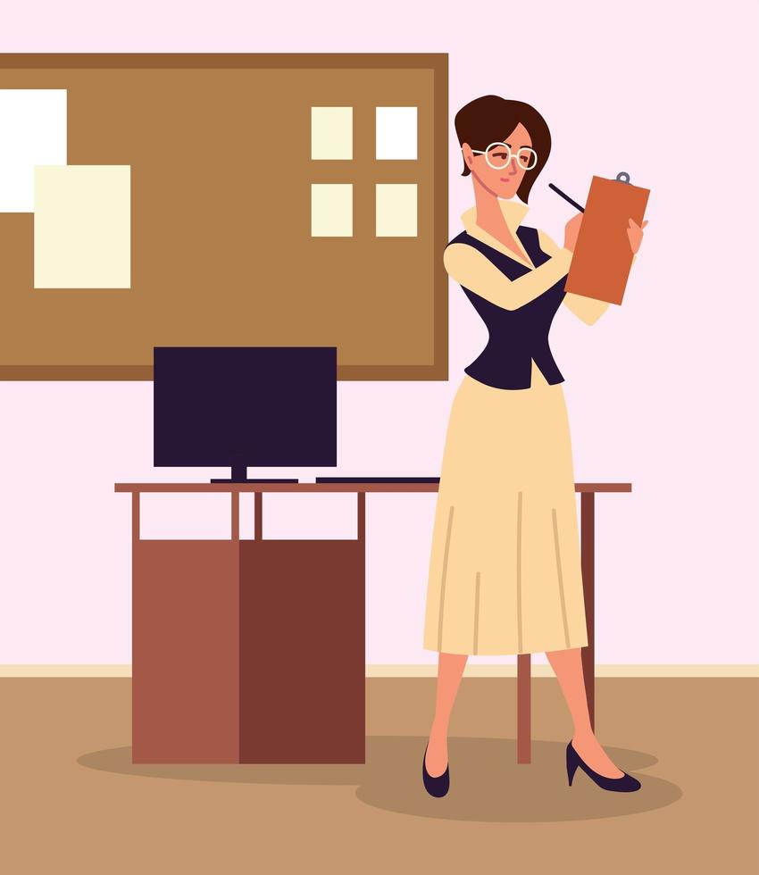 woman with paperwork vector