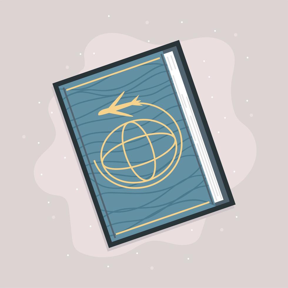 icono de pasaporte de documento vector