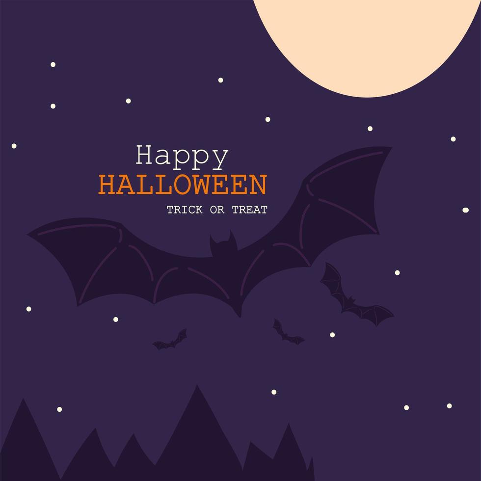 card of happy halloween vector