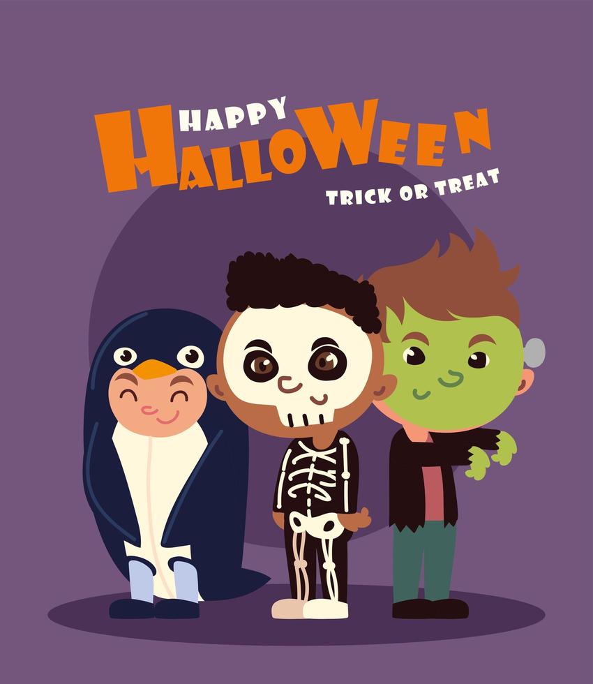 feliz halloween truco o trato vector