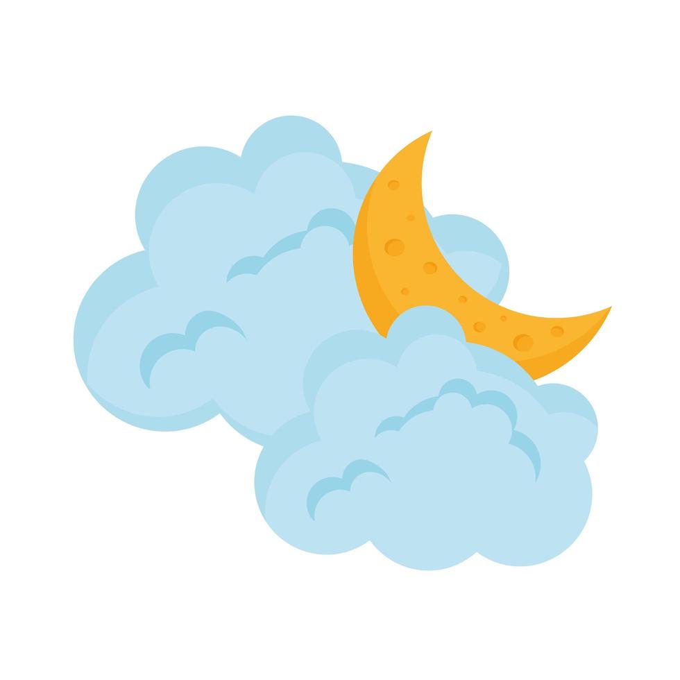 clouds and moon vector