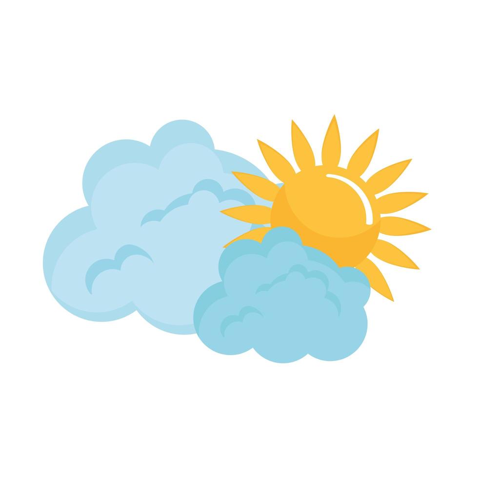 clouds and sun vector