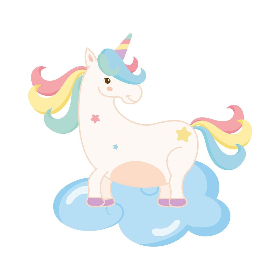 unicornio en la nube vector