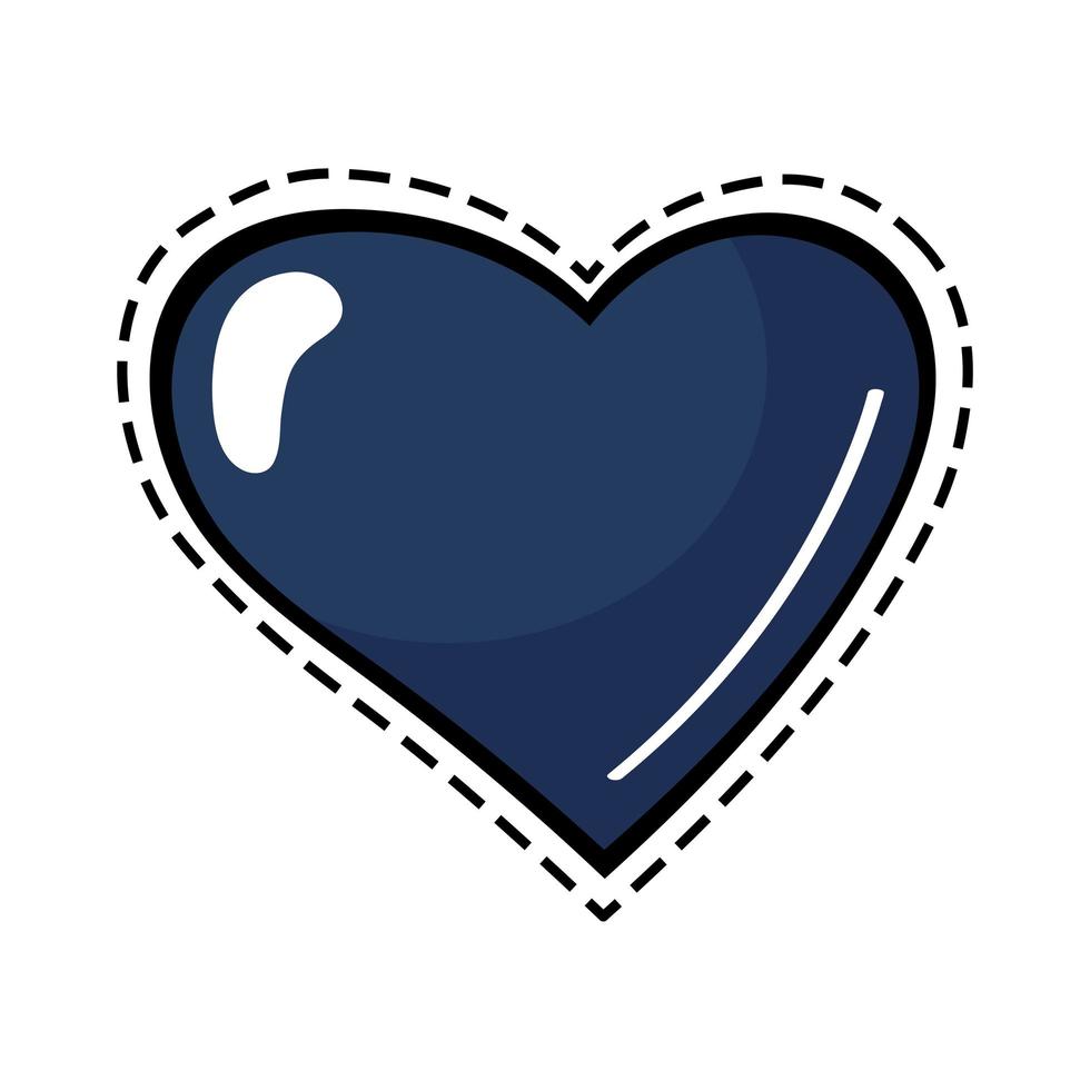 blue heart love vector