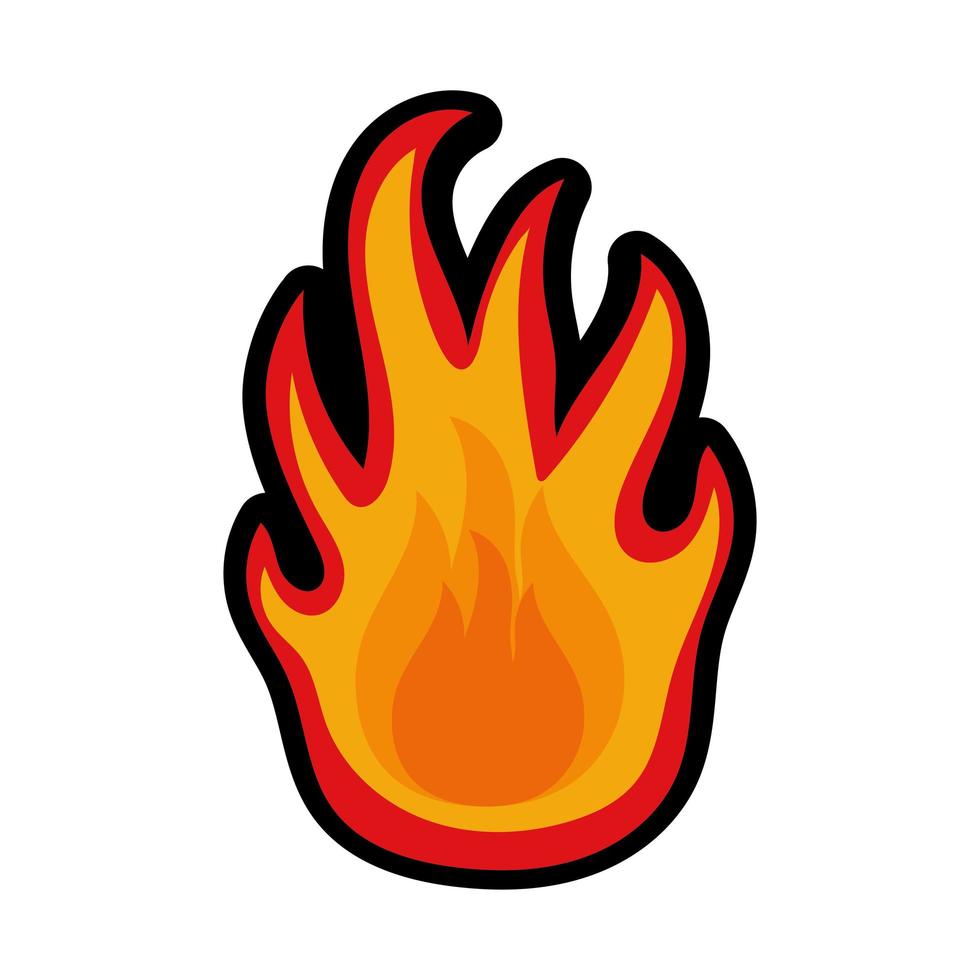 fire flame sticker vector