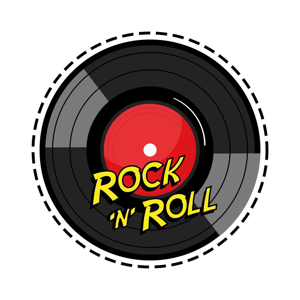 rock and roll vinyl vector