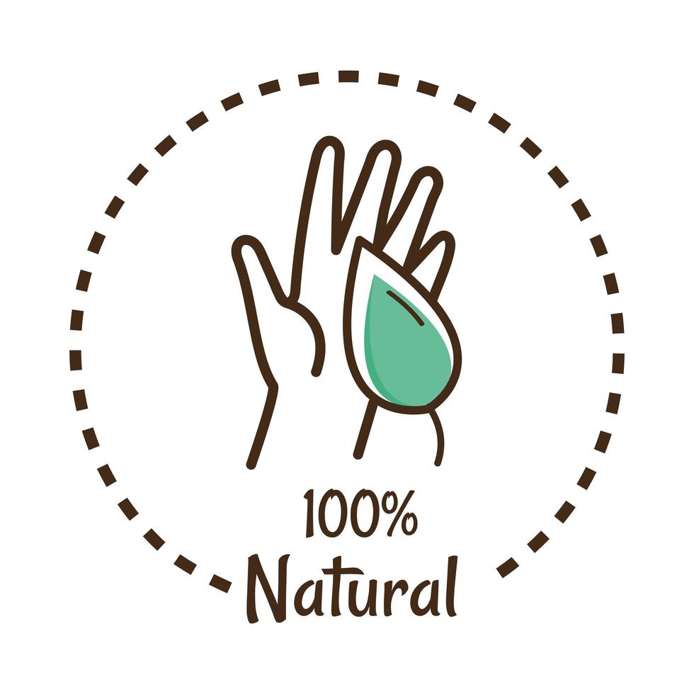 Etiqueta 100% natural vector